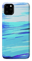 Ocean Blue Abstraction Painting - Phone Case