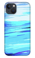 Ocean Blue Abstraction Painting - Phone Case