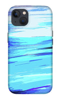 Ocean Blue Abstraction Painting - Phone Case