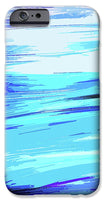 Ocean Blue Abstraction Painting - Phone Case