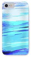 Ocean Blue Abstraction Painting - Phone Case