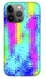 Pink And Yellow Choppy Lines Abstract  - Phone Case