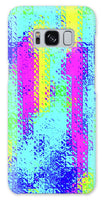 Pink And Yellow Choppy Lines Abstract  - Phone Case