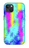 Pink And Yellow Choppy Lines Abstract  - Phone Case