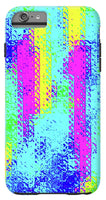 Pink And Yellow Choppy Lines Abstract  - Phone Case