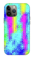 Pink And Yellow Choppy Lines Abstract  - Phone Case