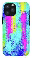 Pink And Yellow Choppy Lines Abstract  - Phone Case