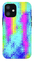 Pink And Yellow Choppy Lines Abstract  - Phone Case