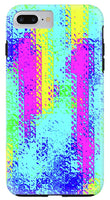 Pink And Yellow Choppy Lines Abstract  - Phone Case