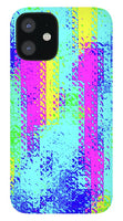 Pink And Yellow Choppy Lines Abstract  - Phone Case