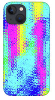 Pink And Yellow Choppy Lines Abstract  - Phone Case