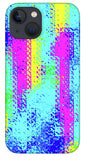 Pink And Yellow Choppy Lines Abstract  - Phone Case