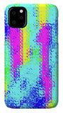 Pink And Yellow Choppy Lines Abstract  - Phone Case