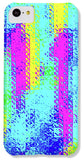 Pink And Yellow Choppy Lines Abstract  - Phone Case