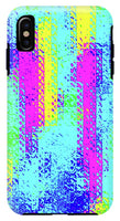 Pink And Yellow Choppy Lines Abstract  - Phone Case