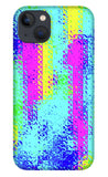 Pink And Yellow Choppy Lines Abstract  - Phone Case