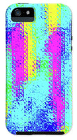 Pink And Yellow Choppy Lines Abstract  - Phone Case