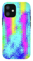 Pink And Yellow Choppy Lines Abstract  - Phone Case