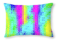 Pink And Yellow Choppy Lines Abstract  - Throw Pillow