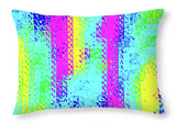 Pink And Yellow Choppy Lines Abstract  - Throw Pillow