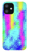 Pink And Yellow Choppy Lines Abstract  - Phone Case