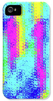 Pink And Yellow Choppy Lines Abstract  - Phone Case