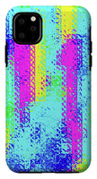 Pink And Yellow Choppy Lines Abstract  - Phone Case