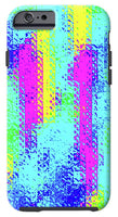 Pink And Yellow Choppy Lines Abstract  - Phone Case