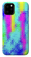 Pink And Yellow Choppy Lines Abstract  - Phone Case