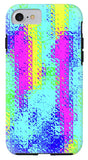 Pink And Yellow Choppy Lines Abstract  - Phone Case