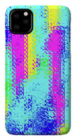 Pink And Yellow Choppy Lines Abstract  - Phone Case