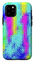 Pink And Yellow Choppy Lines Abstract  - Phone Case