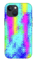 Pink And Yellow Choppy Lines Abstract  - Phone Case