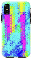 Pink And Yellow Choppy Lines Abstract  - Phone Case