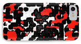 Red Black and White Spotted Abstraction - Phone Case