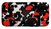 Red Black and White Spotted Abstraction - Phone Case