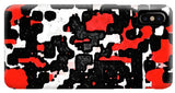 Red Black and White Spotted Abstraction - Phone Case