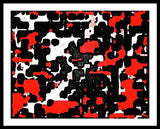 Red Black and White Spotted Abstraction - Framed Print