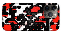 Red Black and White Spotted Abstraction - Phone Case