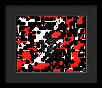 Red Black and White Spotted Abstraction - Framed Print