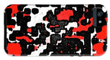 Red Black and White Spotted Abstraction - Phone Case