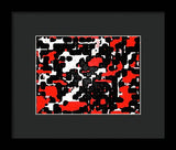 Red Black and White Spotted Abstraction - Framed Print