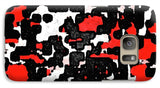 Red Black and White Spotted Abstraction - Phone Case