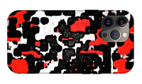 Red Black and White Spotted Abstraction - Phone Case