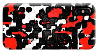 Red Black and White Spotted Abstraction - Phone Case