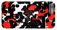 Red Black and White Spotted Abstraction - Phone Case