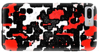 Red Black and White Spotted Abstraction - Phone Case