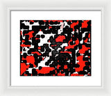 Red Black and White Spotted Abstraction - Framed Print