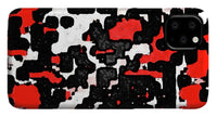 Red Black and White Spotted Abstraction - Phone Case