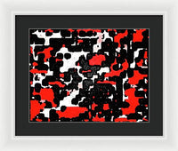 Red Black and White Spotted Abstraction - Framed Print